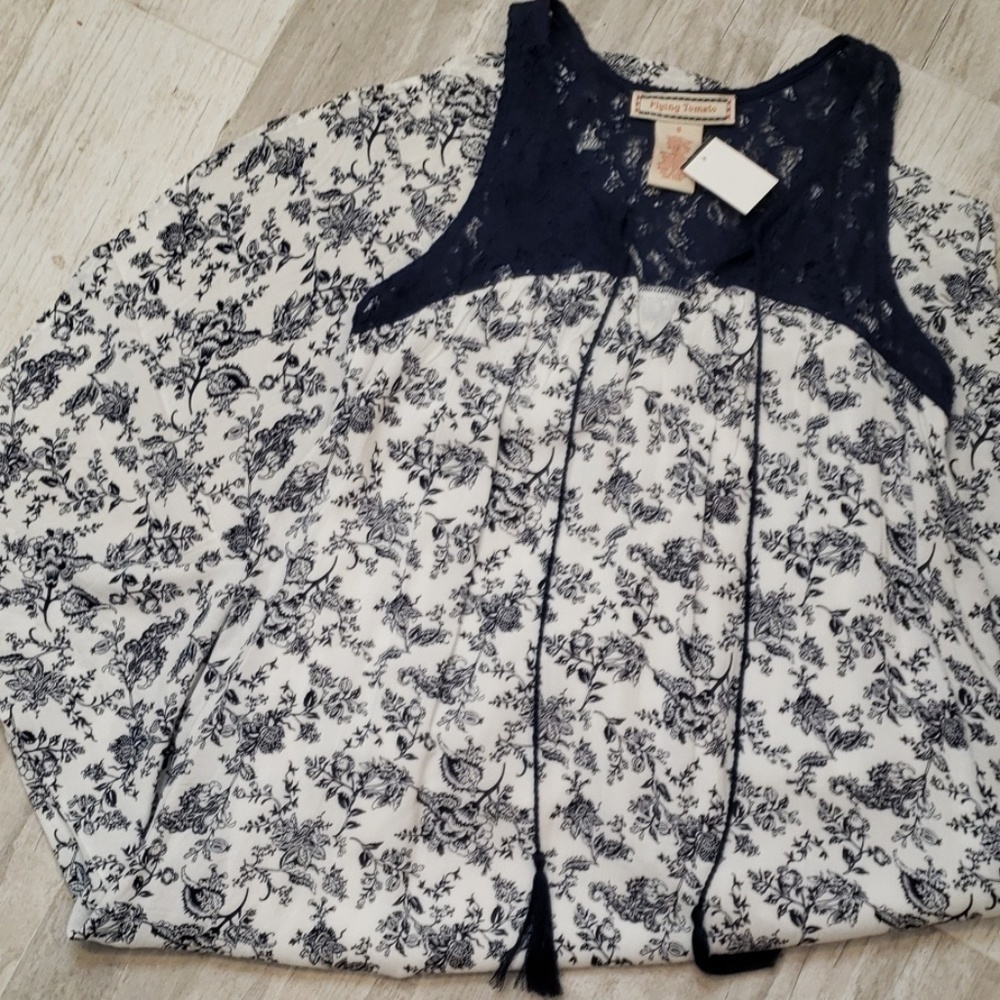 Flying Tomato Blue Floral Print Hi Lo Dress - NWT Sz S